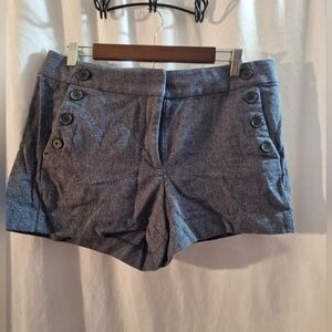 LOFT High Waist Gray Buttoned Women Shorts